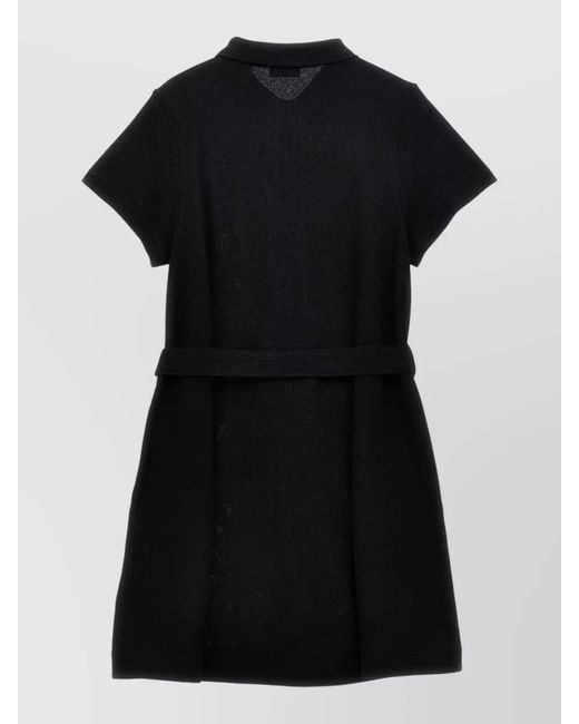 Burberry Black Cotton Piqué Short-Sleeve Polo Knee-Length Dress