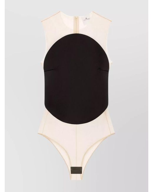 Courreges Black Circular Panel Fitted Sleeveless Top
