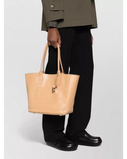 Hogan Natural Small Leather Tote Bag