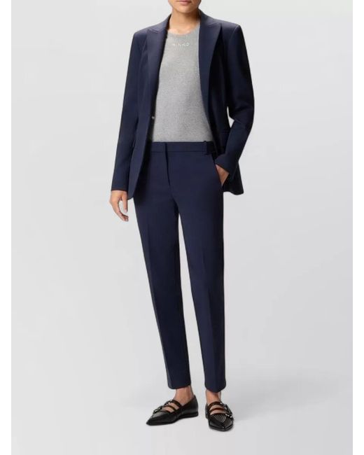 Pinko Blue Tailored Trousers Belt Loops Pockets Back