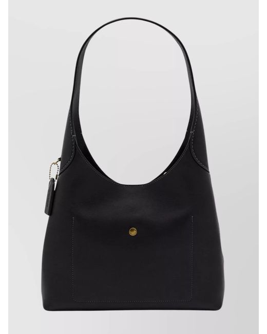 COACH Black Leather Brooklyn 28 Shoulder Bag