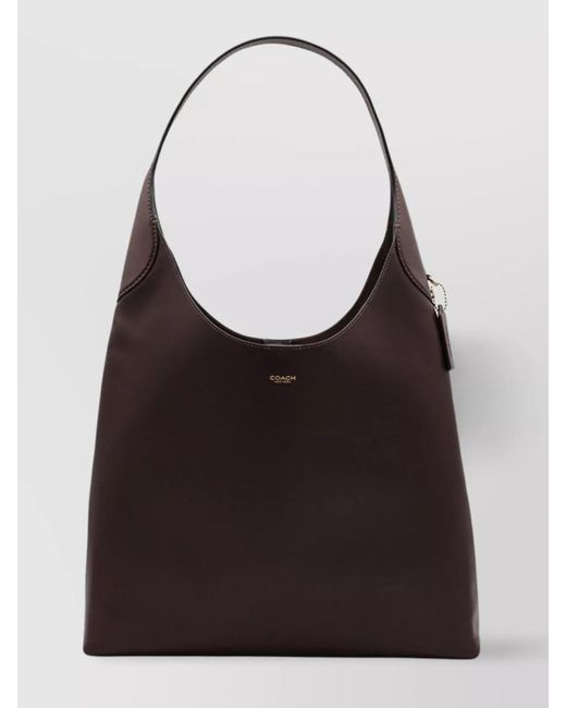 COACH Black Smooth Finish Tote Bag With Single Strap