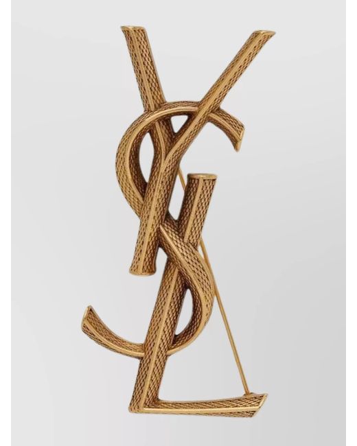 Saint Laurent Metallic Snake-Texture Brooch