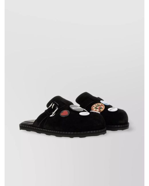 Moschino Black Leather Sandals