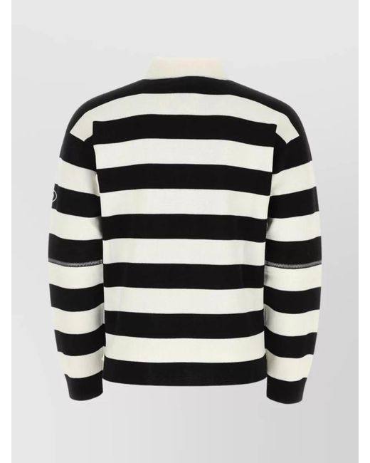 Gucci Black Striped Cotton Polo Shirt for men