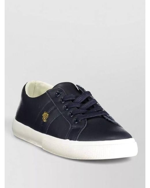 Ralph Lauren Blue Leather Low-Top Sneakers
