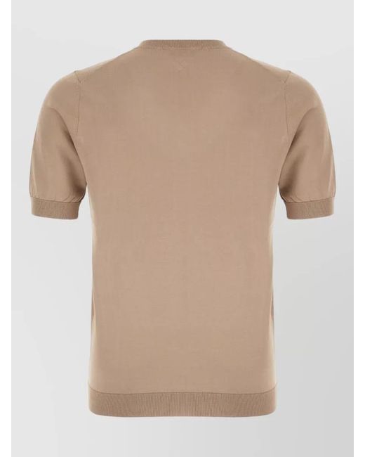 Ballantyne Natural Crew Neck Knit Top Short Sleeves for men