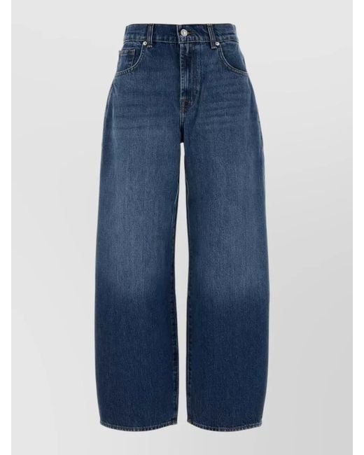 7 For All Mankind Blue Bonnie High Waist Wide Leg Jeans