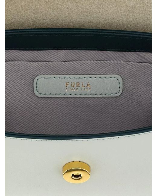 Furla Blue Moonlight Mini Handbag Top Handle Strap