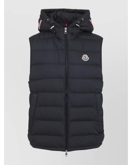 Moncler Blue Down Hooded Gilet for men