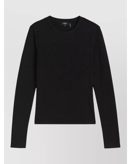 Theory Black Long Sleeve Knitted Top