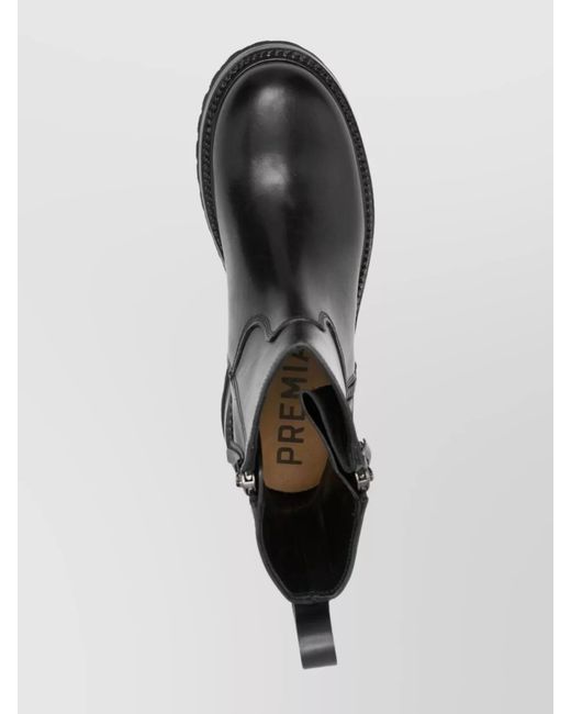 Premiata Black Leather Ankle Boots for men