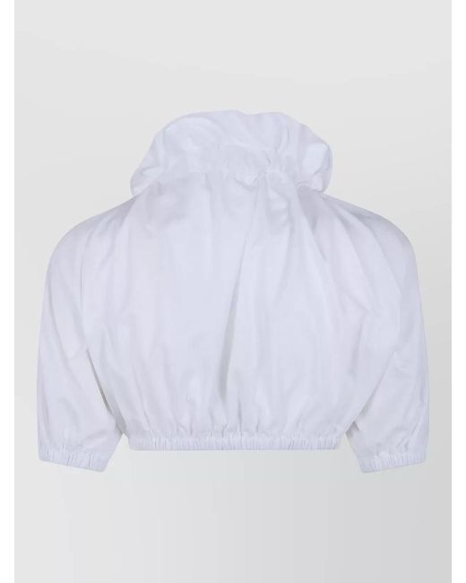 Patou White Cotton Cropped Top