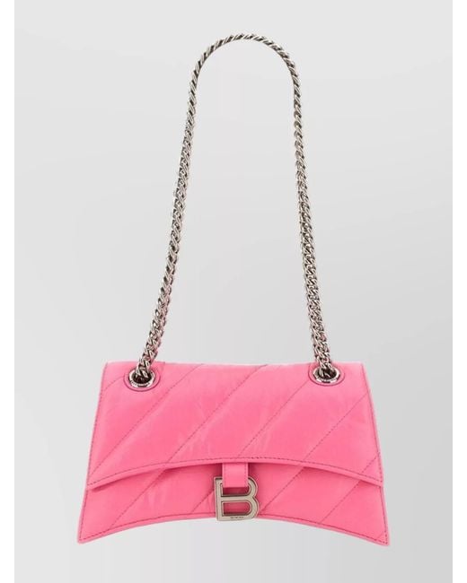 Balenciaga Pink Crush Small Leather Shoulder Bag