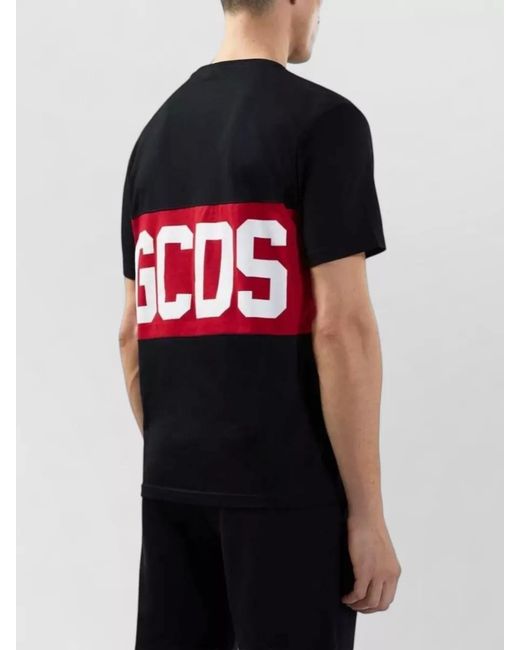 Gcds Red Band Logo Crew Neck Short Sleeve T-Shirt for men