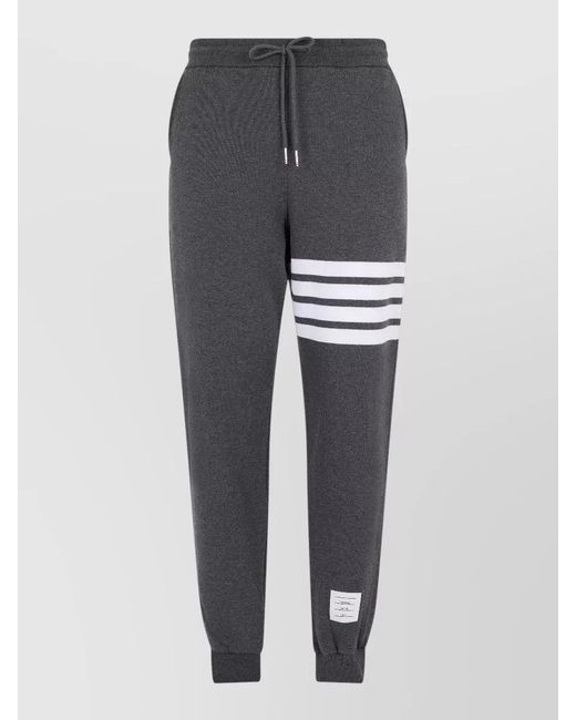 Thom Browne Gray Cotton Striped Track Pants for men