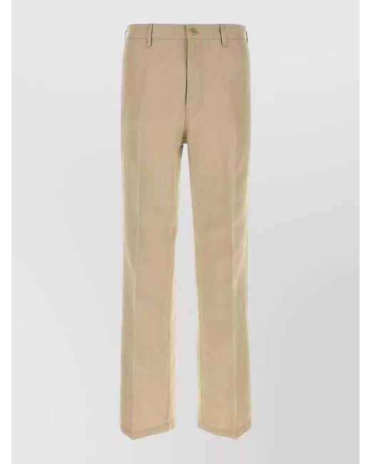 Prada Natural Linen Straight Leg Pants Belt Loops for men