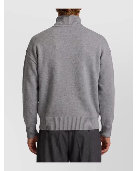 AMI Multicolor Virgin Wool Turtleneck Sweater for men