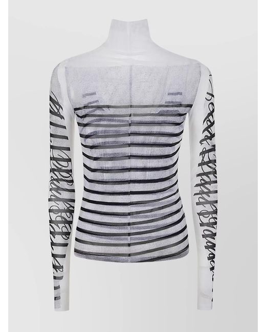 Jean Paul Gaultier White Printed Long-Sleeve Top