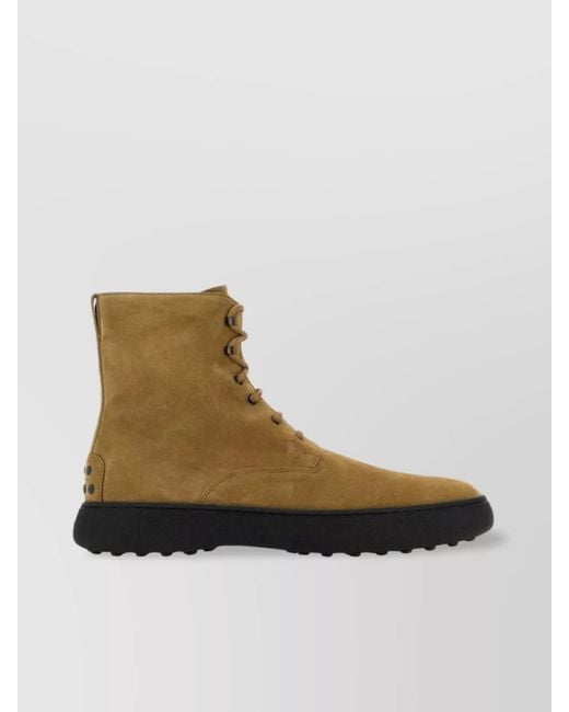 Tod's Brown Suede Leather Ankle Boots for men