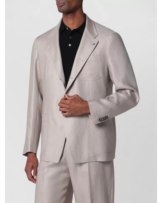 Tagliatore Gray Single Breasted Suit Notch Lapel Pockets for men