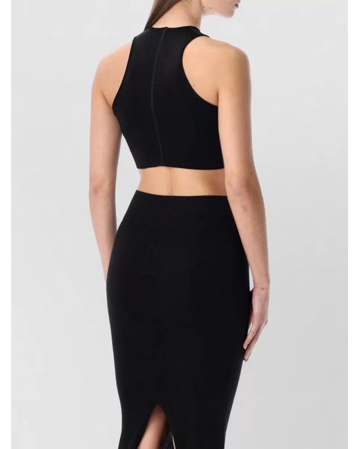 Rick Owens Black Cropped Sleeveless Tank Top
