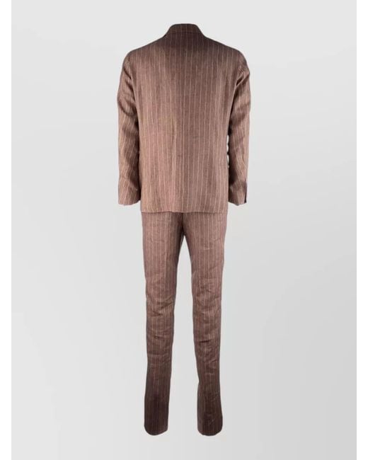 Colamarino Multicolor Pinstripe Suit Notch Lapel Button Detail for men