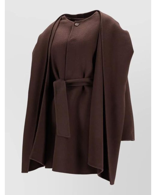 P.A.R.O.S.H. Brown Wool Poncho