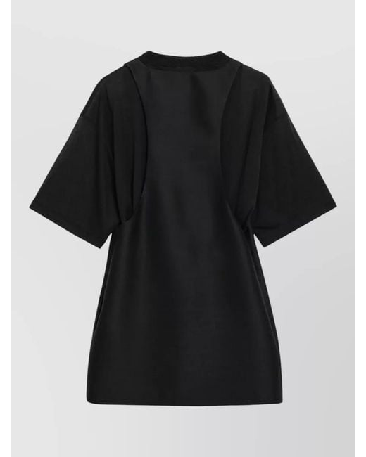 Balenciaga Black Loose Fit Scoop Neck Short Sleeve Top