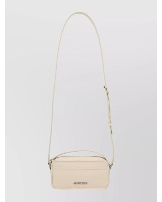 Jacquemus White Leather Messenger Bag for men