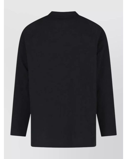 Y-3 Blue Cotton Oversized Long-Sleeve Crew-Neck T-Shirt for men