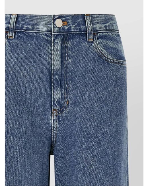 Theory Blue High-Rise Wide-Leg Denim Trousers