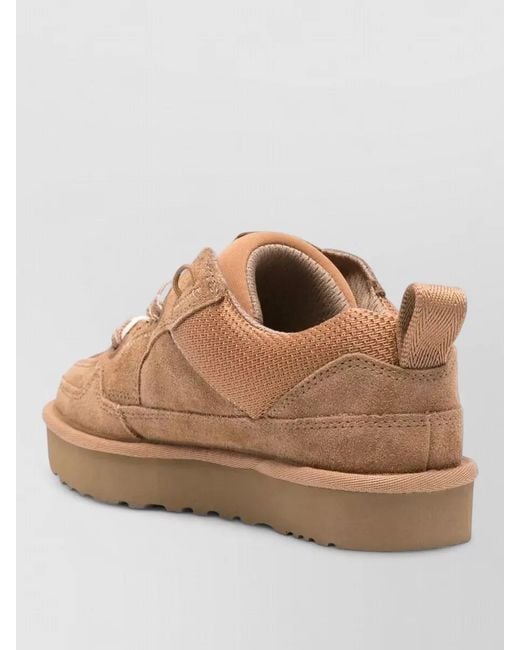 Ugg Natural Lace Up Suede Sneakers Pull Tab