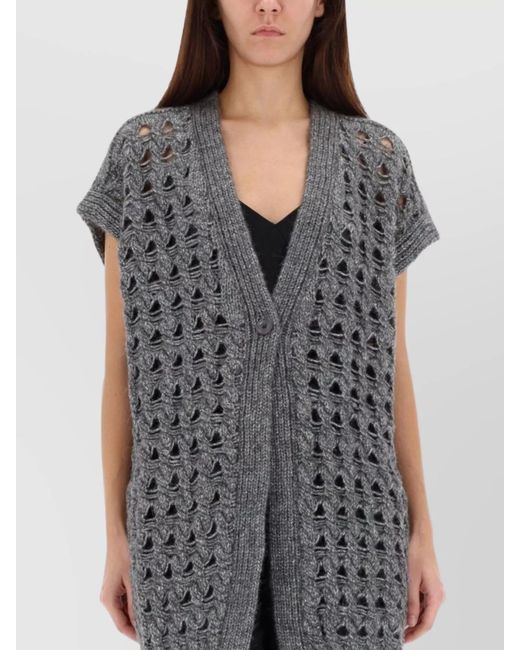 Herno Gray Vest With Perforated Workmanship