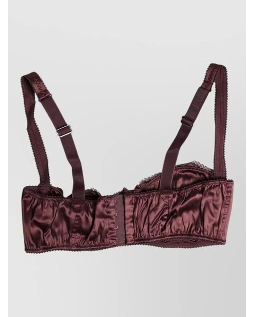 Dolce & Gabbana Purple Silk Underwired Balconette Bra