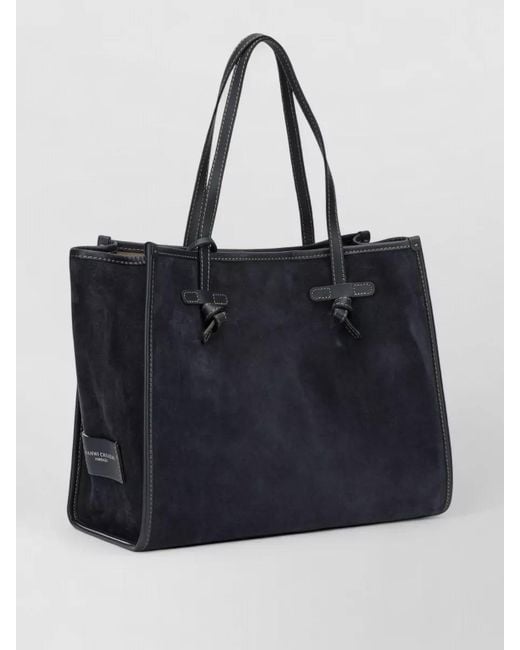 Gianni Chiarini Blue Suede Leather Tote Bag