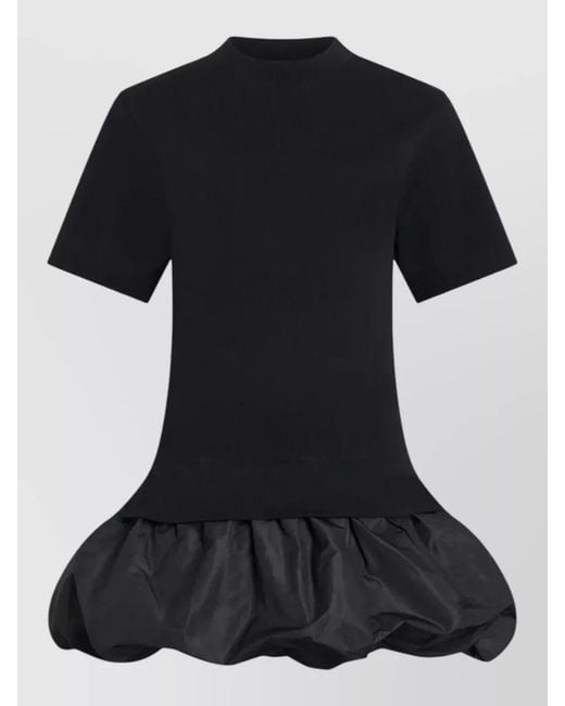 Patou Black Cotton Mini T-Shirt Dress