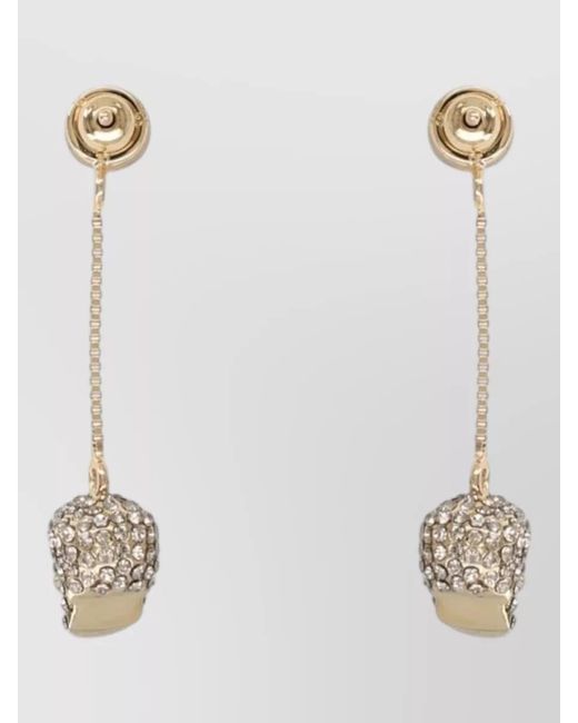 McQueen White Skull Dangle Earrings