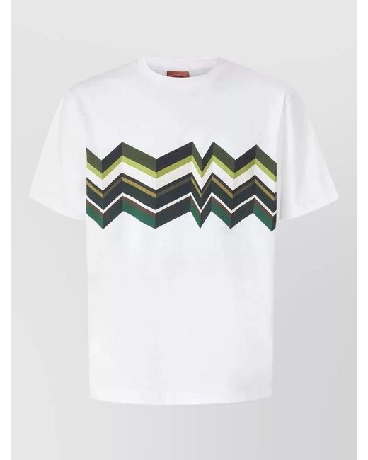 Missoni Gray Short Sleeve T Shirt Zigzag Pattern for men
