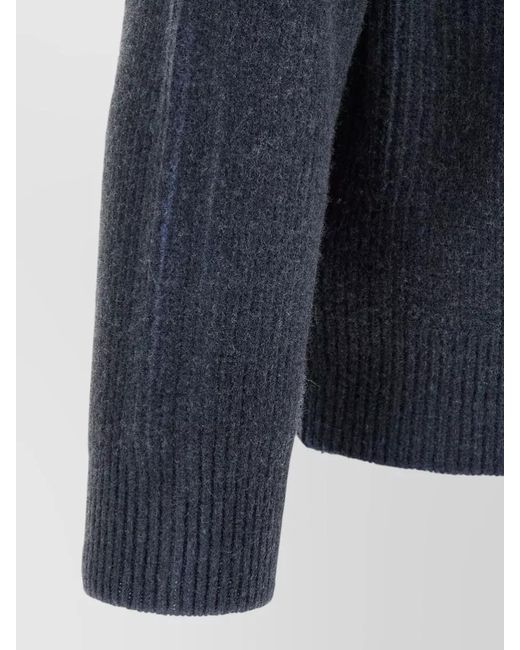 DIESEL Blue Ribbed Wool Jumper for men