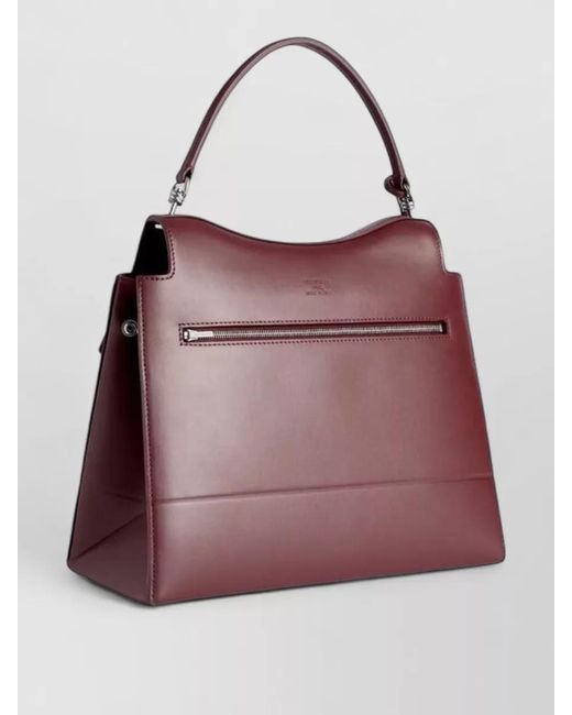 Balenciaga Red Calf Leather Bucket Bag Top Handle Strap