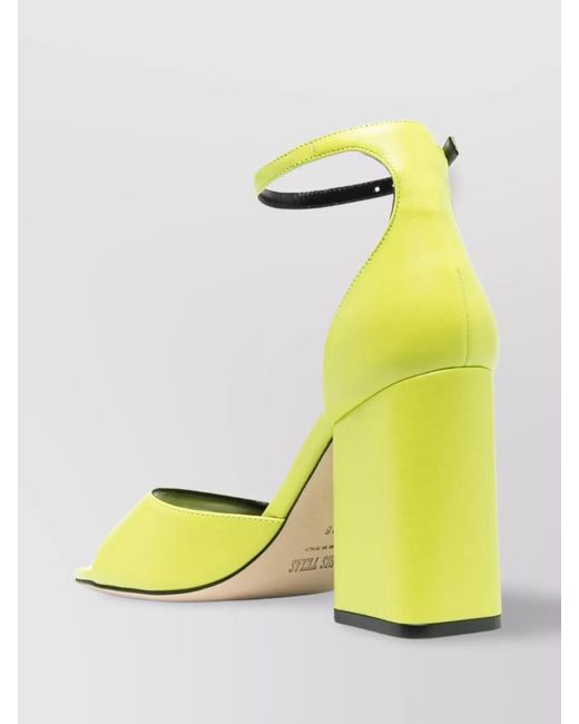 Paris Texas Yellow Leather Block-Heel Sandals