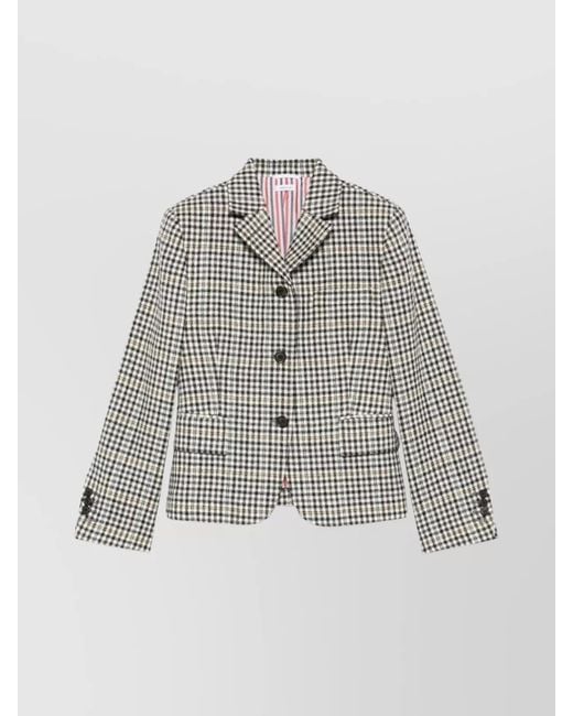 Thom Browne White Exposed Catch Vent Sportcoat Check Hunting Tweed
