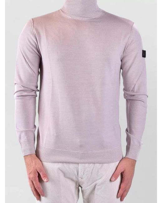 Peuterey Pink Turtleneck Sweater Long Sleeves Ribbed Edges for men