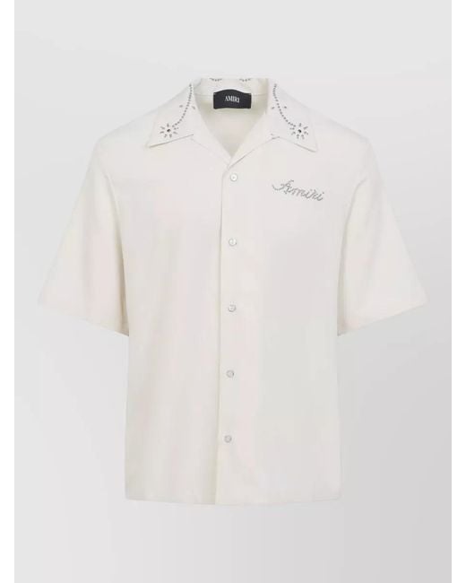 Amiri White Studded Camp Shirt for men
