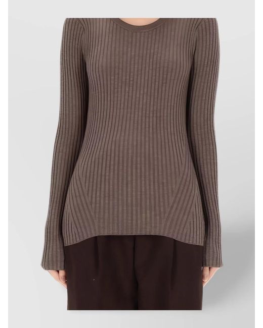 Helmut Lang Multicolor Ribbed Wool Open Back Top