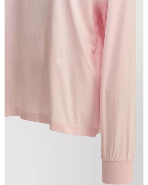 Ganni Pink Cotton Crew-Neck T-Shirt