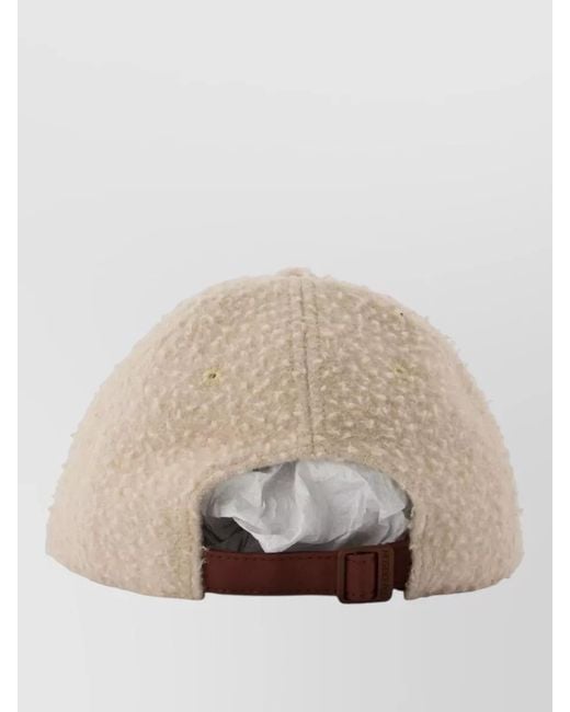 J.W. Anderson Natural Wool Baseball Cap Curved Brim Logo