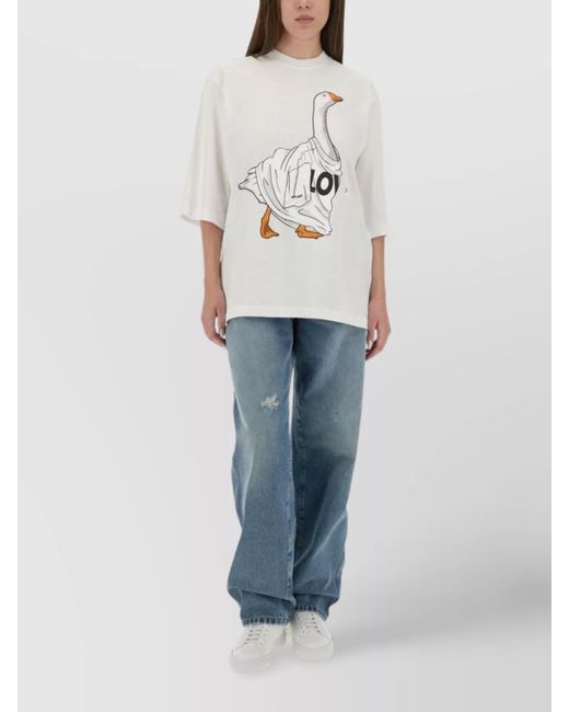 Moschino Gray Cotton Regular-Fit Jersey T-Shirt
