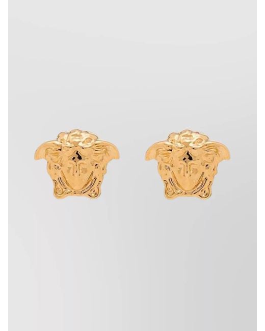 Versace Metallic Medusa Stud Earrings for men
